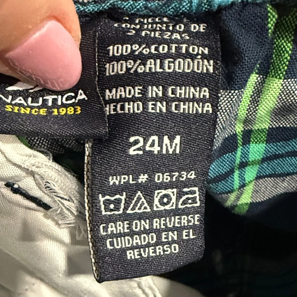 Nautica Kids Plaid Shorts - Blue and Green